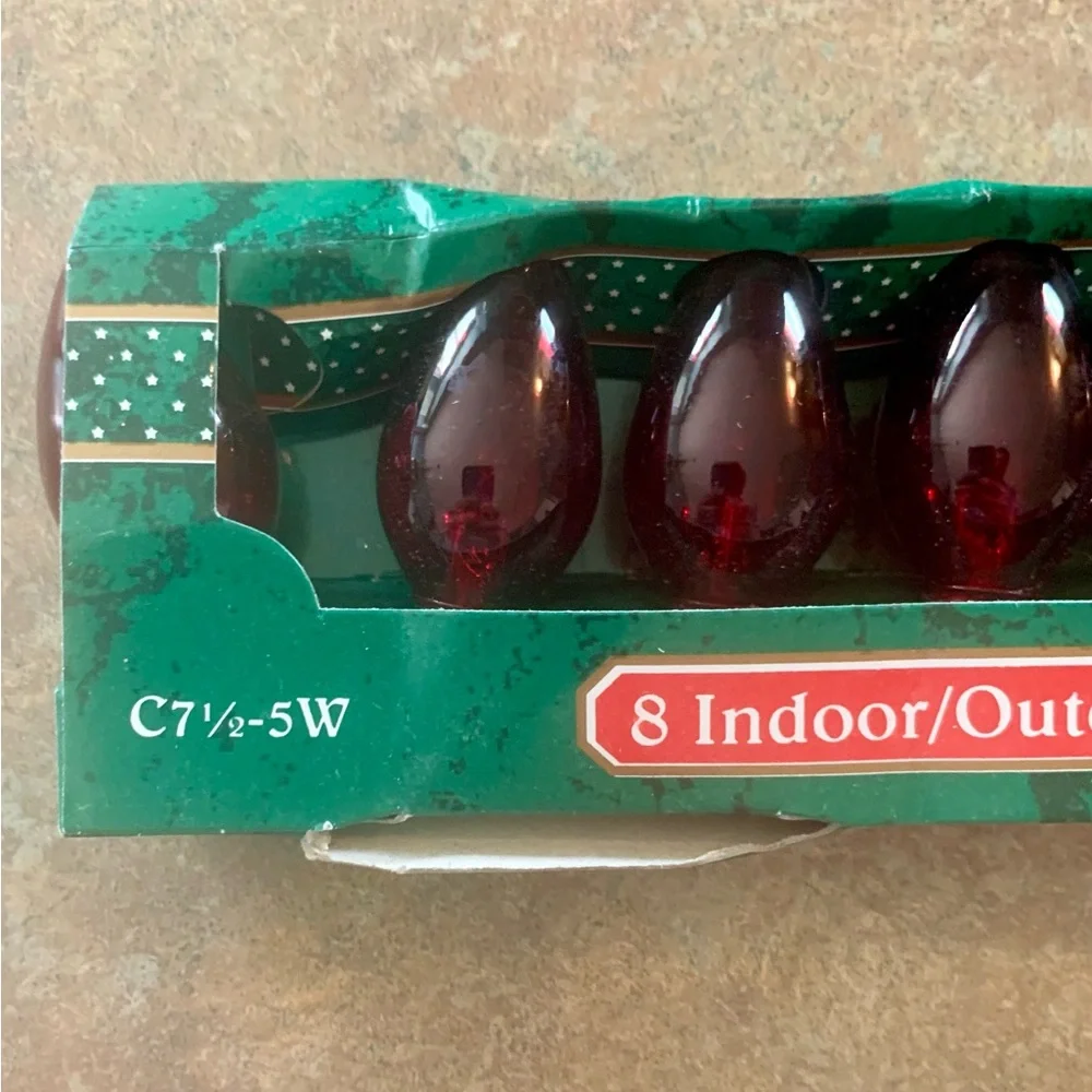 Vintage Trim A Home C7.5-5W Replacement Red Christmas Bulbs